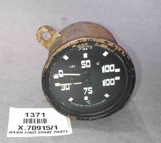 Smiths Original X.70915/1 Used Combined Oil Pressure and Water Temperature Gauge0