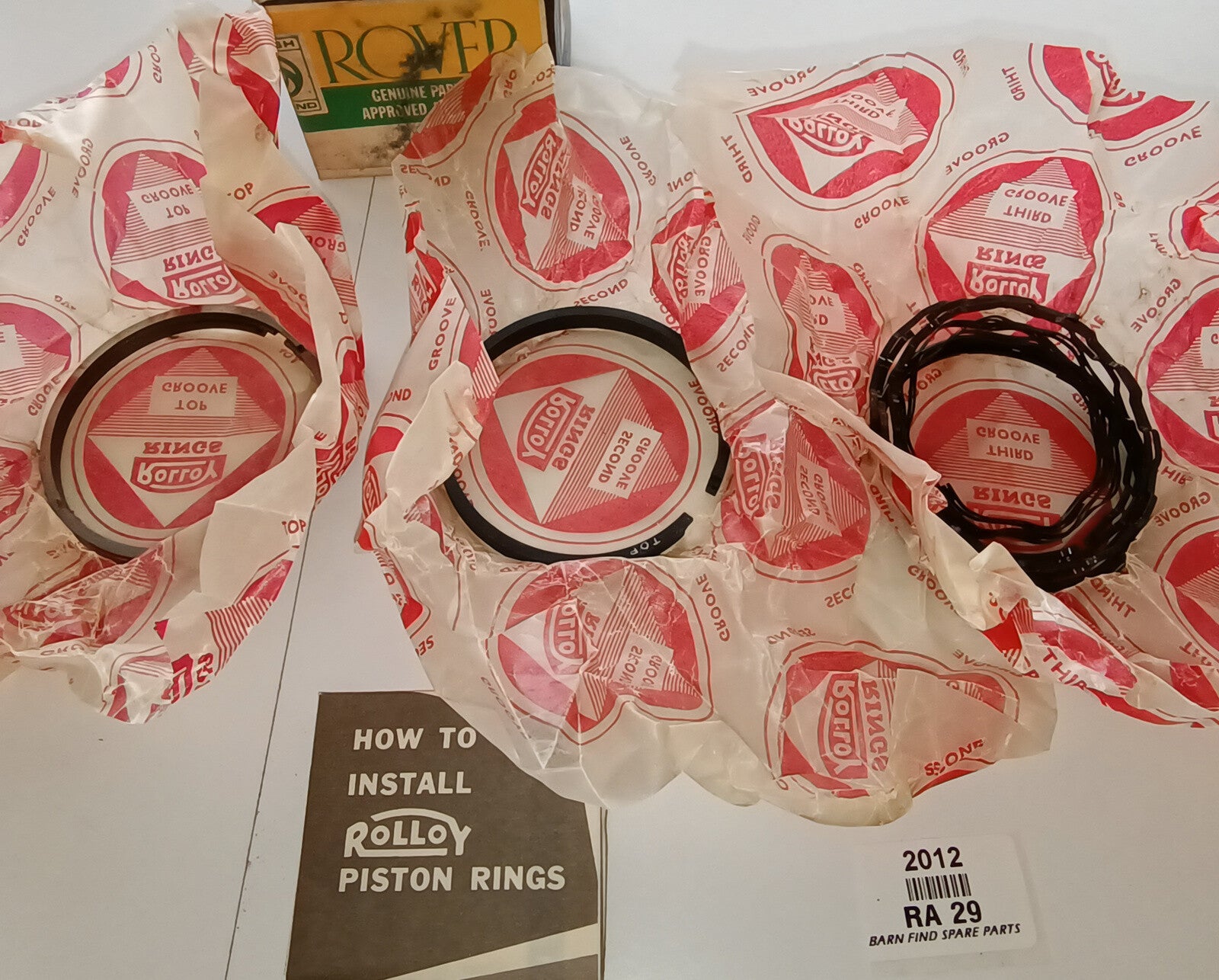 Original New Old Stock RA 29 piston ring set - British Leyland genuine parts and2