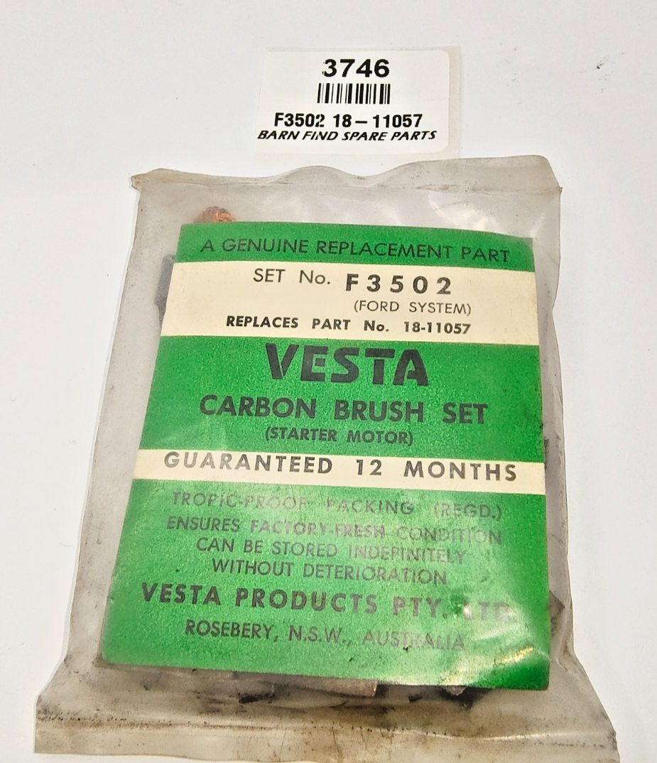VESTA New Old Stock Starter Motor Carbon Brush Set F3502 18-11057 (Ford System)0