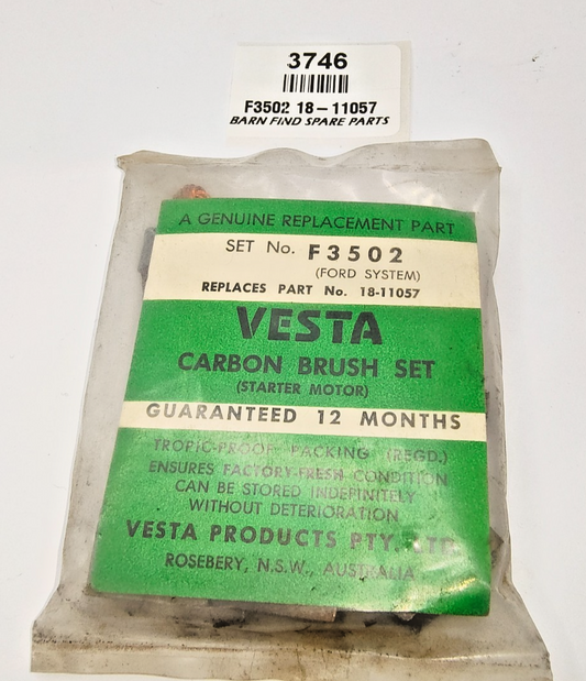 VESTA New Old Stock Starter Motor Carbon Brush Set F3502 18-11057 (Ford System)0