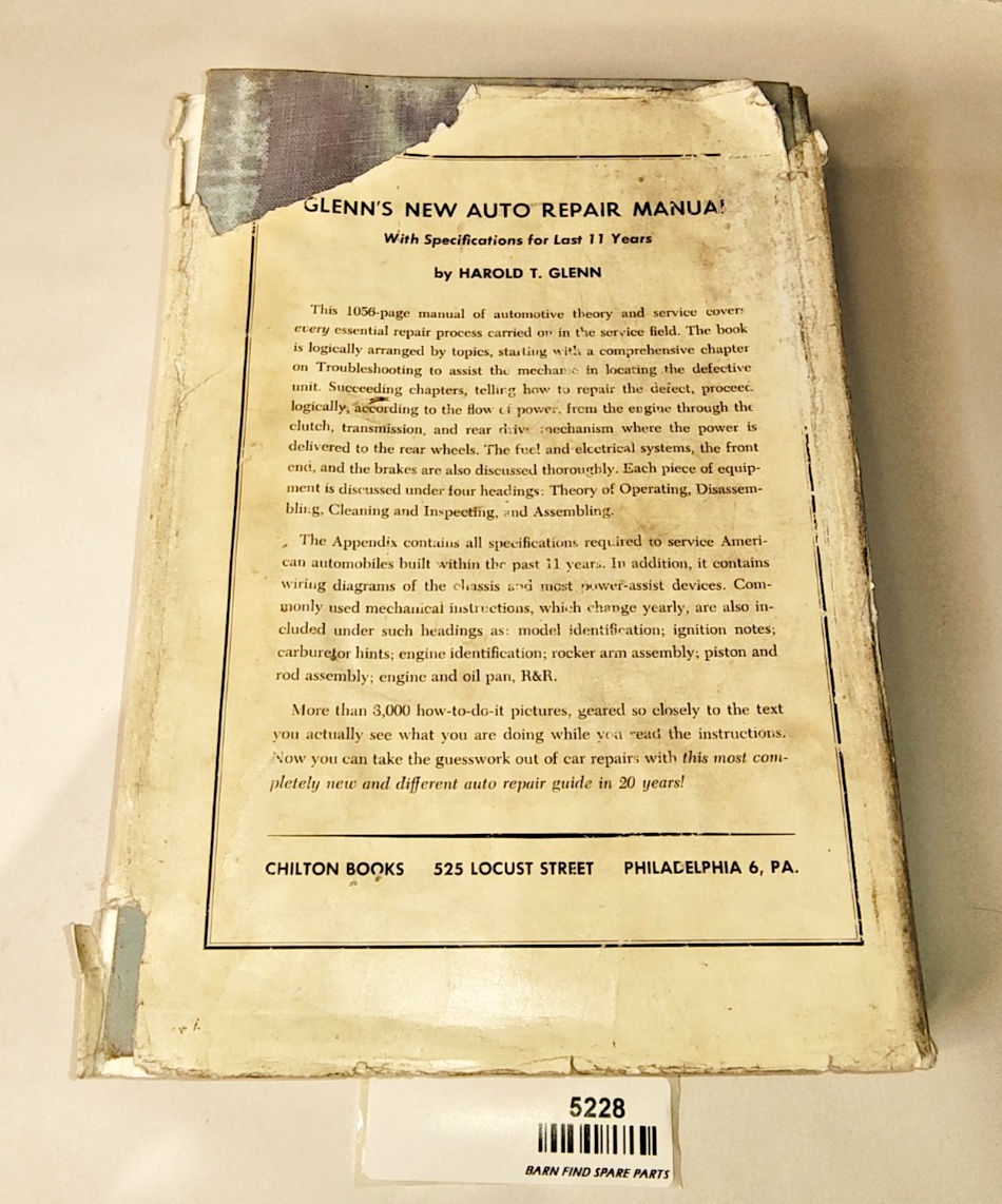 Glenn’s Foreign Car Repair Manual Hardcover Book 1963 2nd edition Chilton2