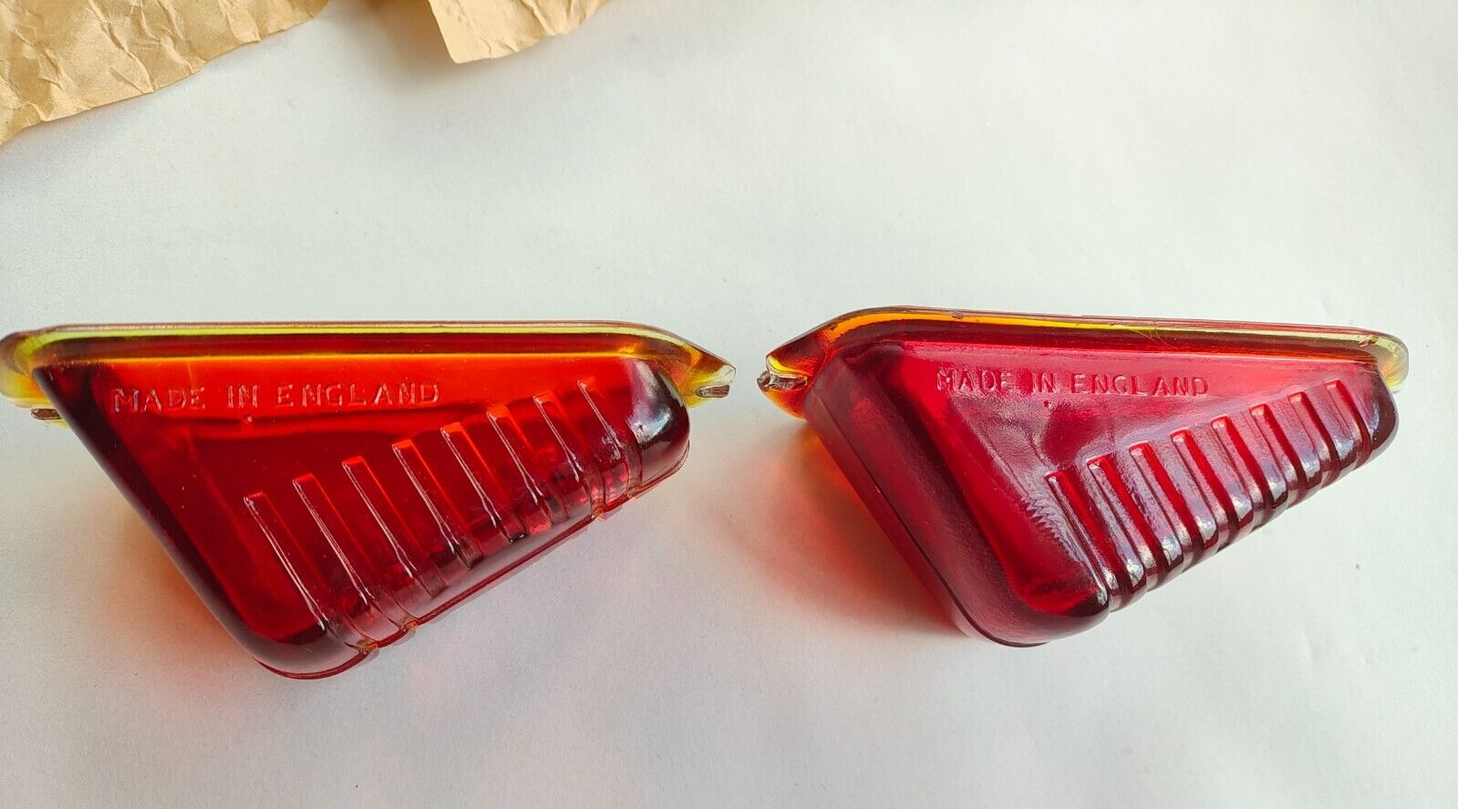 Lucas RUBY GLASS Tail Lights lenses L471 New Old Stock - pair2