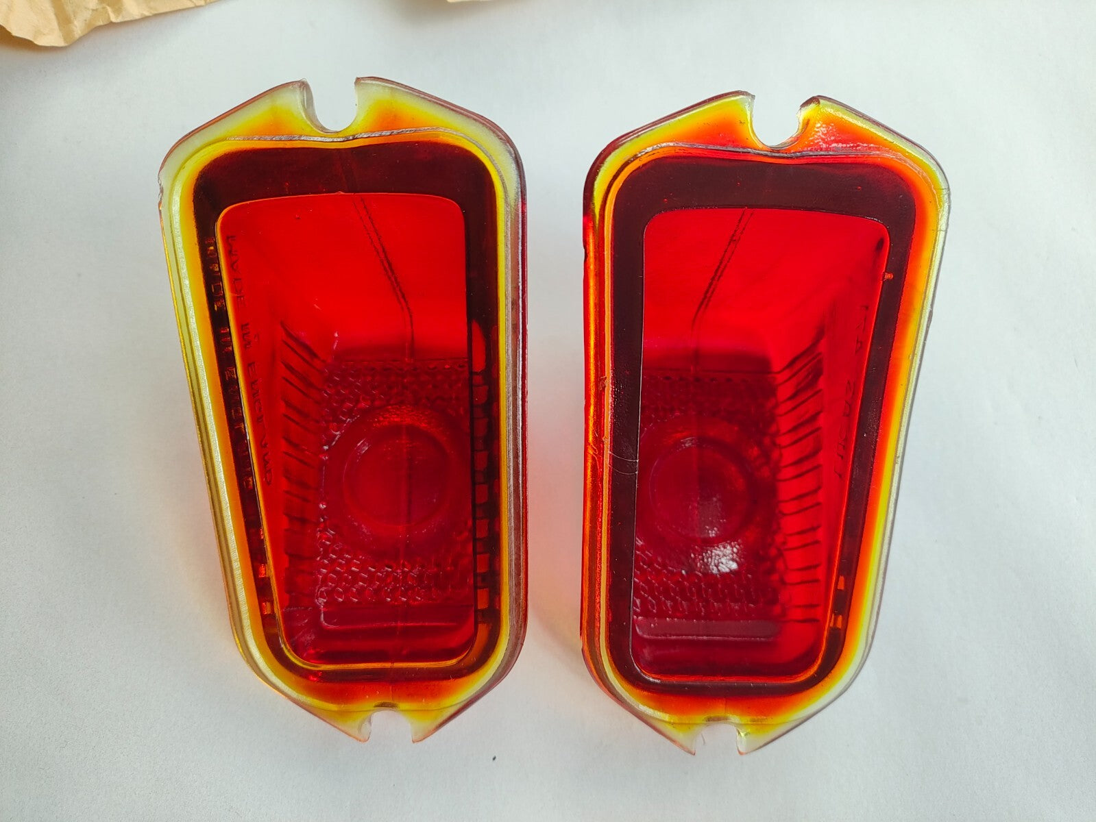 Lucas RUBY GLASS Tail Lights lenses L471 New Old Stock - pair3