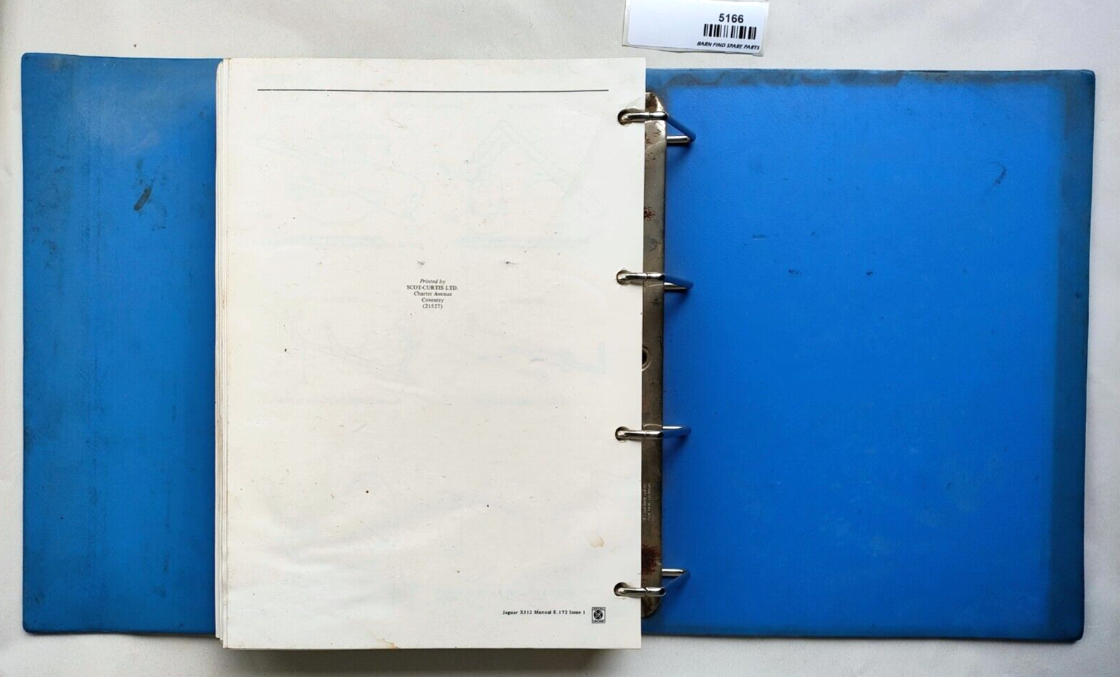 Original Jaguar XJ12 Repair Operation Manual E.172 Issue 1 1972 in hard binder13