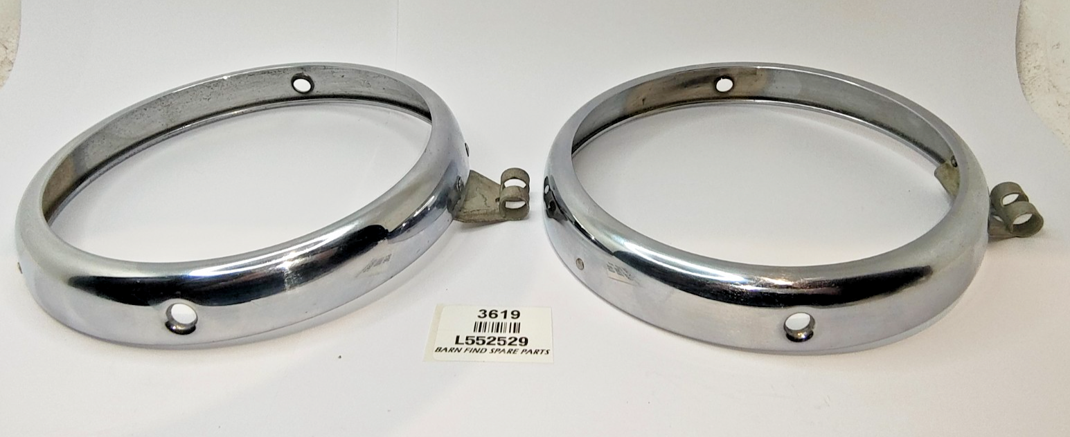 Lucas Original Morris Minor 2 door pair METAL chrome headlamp trim rings L5525293