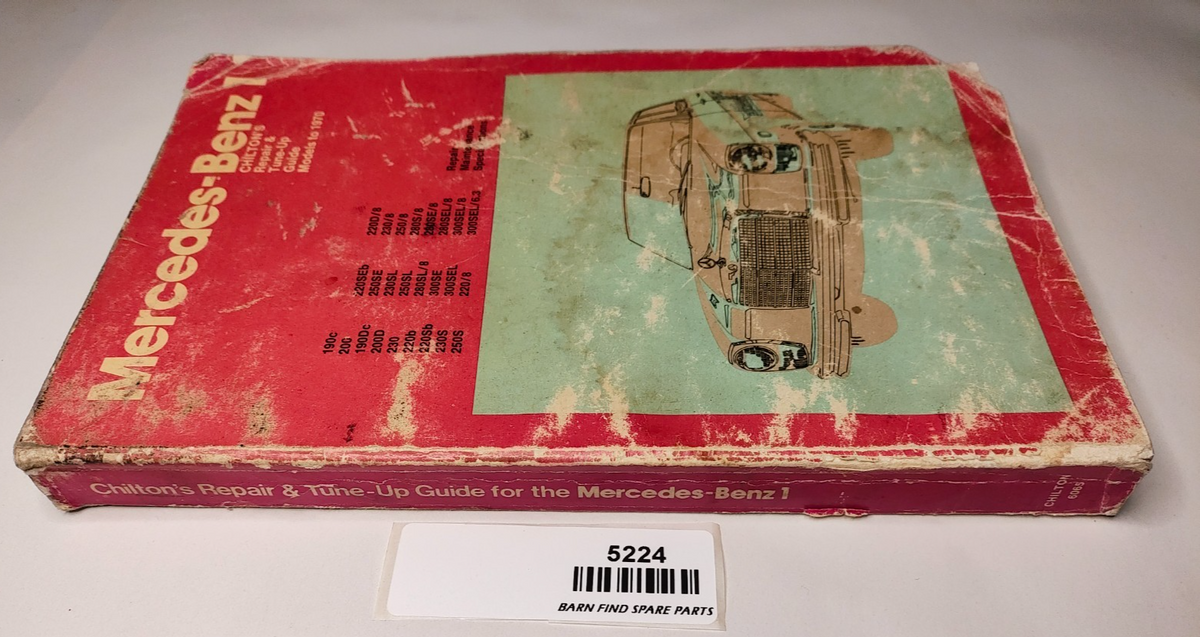 Vintage Chilton's Mercedes-Benz 1 Repair Tune-Up Guide Models to 1970 Manual1
