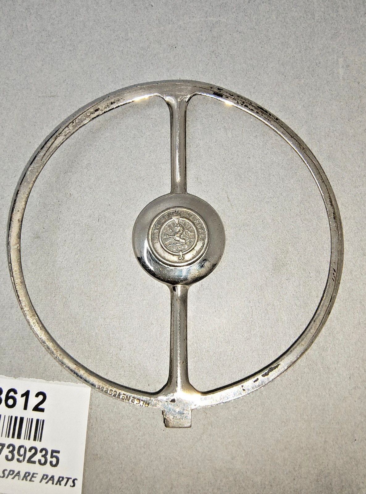 Two original Lucas King of the Road twin-arm antiglare bulb shields Regd 7392352