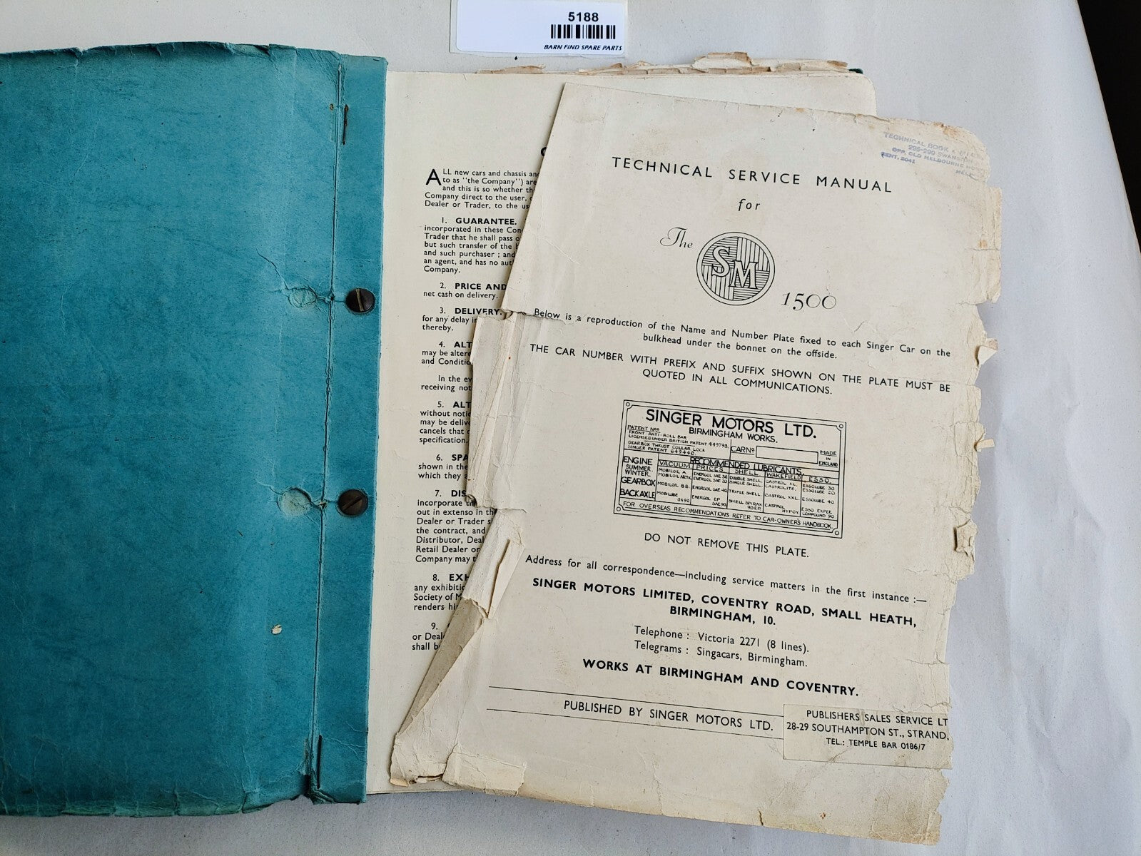 The SM 1500 Technical Service Manual Singer3