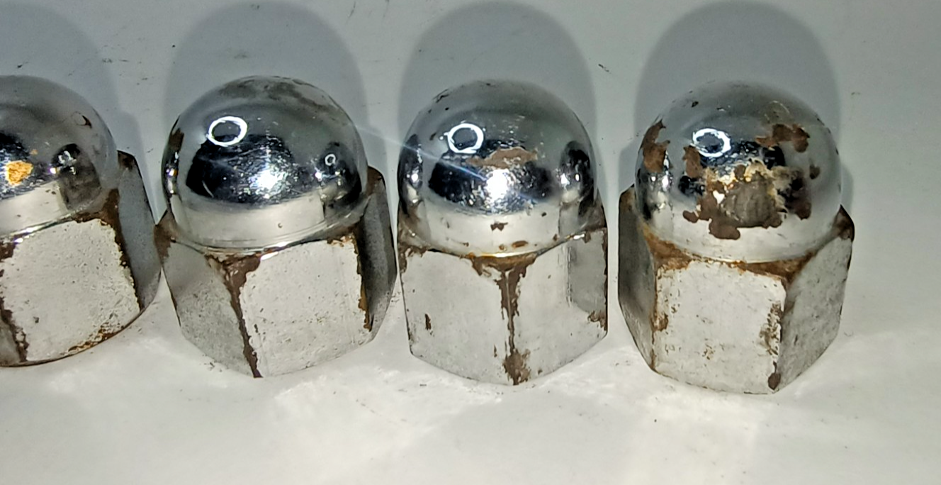 Jaguar Original Chrome  Acorn / Domed Cylinder Head Nuts Used C2328 7/16 UNF8