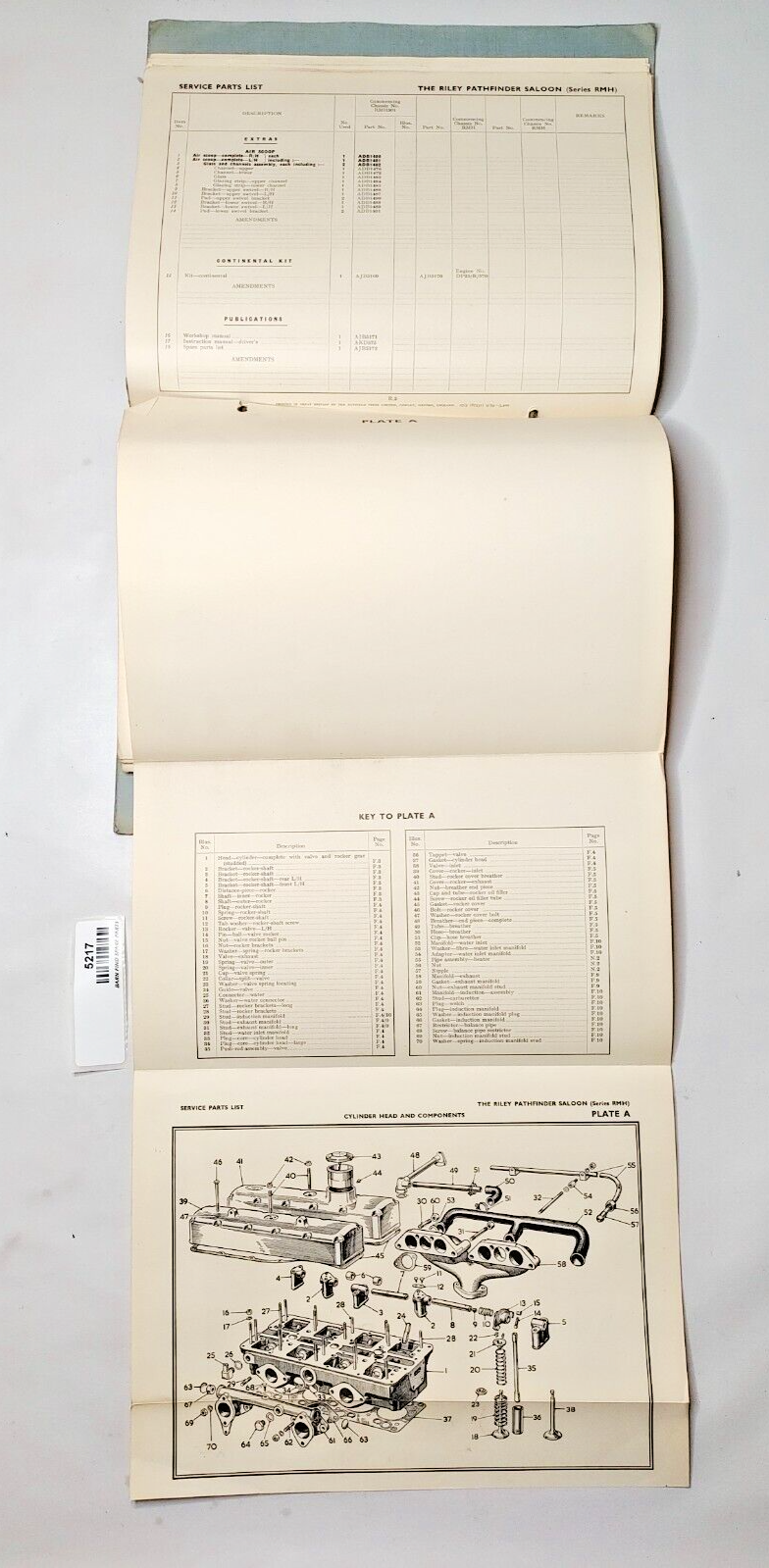 Original Riley Pathfinder RMH Saloon Illustrated Parts List Pub. AJB5172 195413
