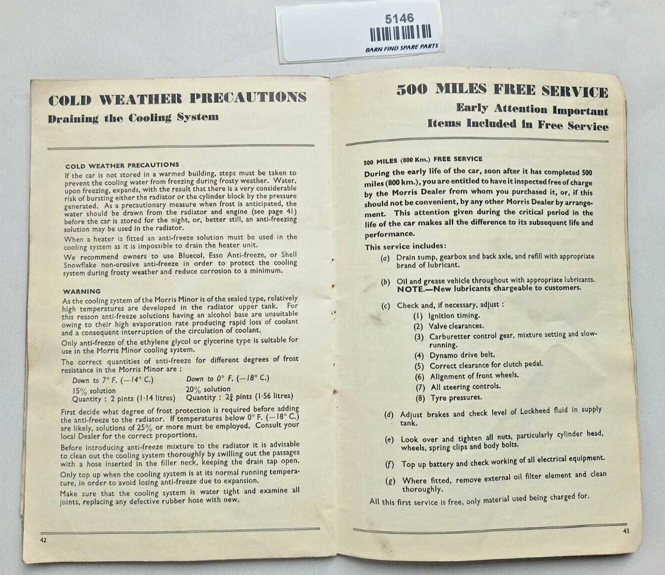 The MORRIS MINOR (Series MM) Driver's Handbook AKD470J5