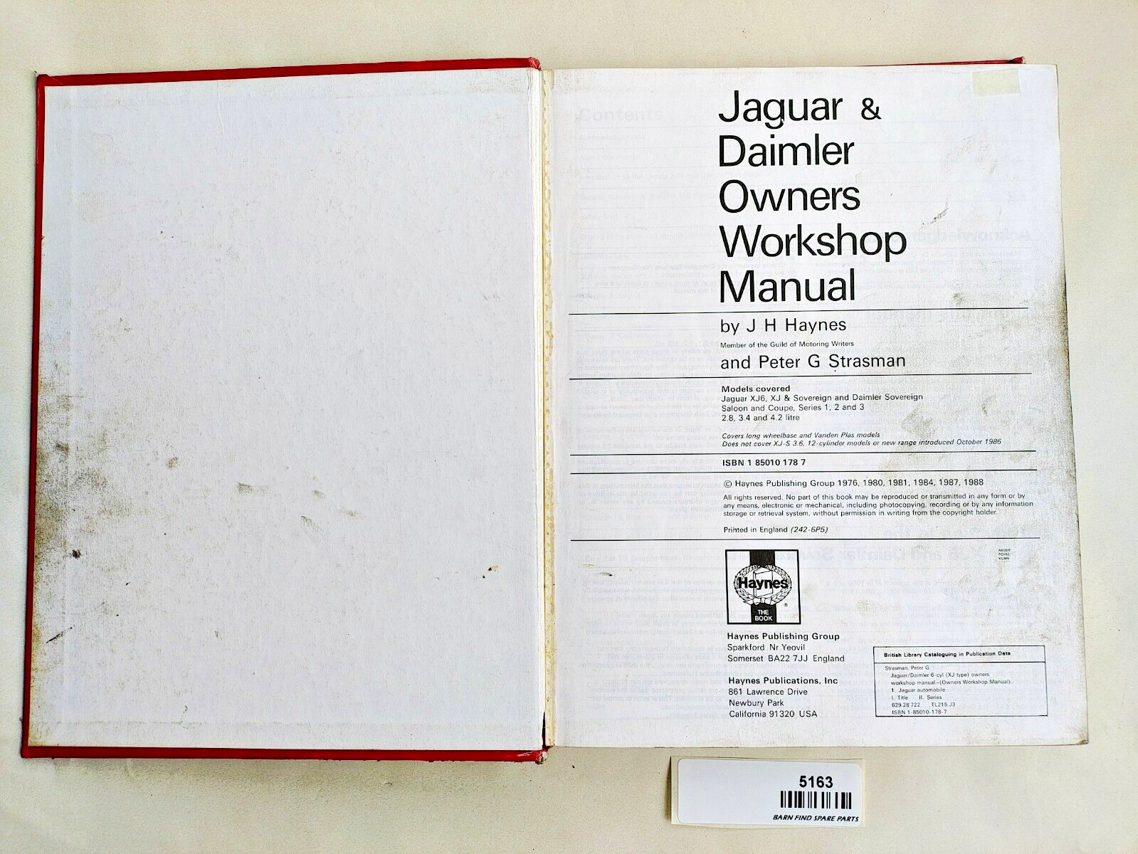 Hardcover Jaguar Daimler Sovereign XJ6 Series 1 2 & 3 1968-1986 Haynes Manual3