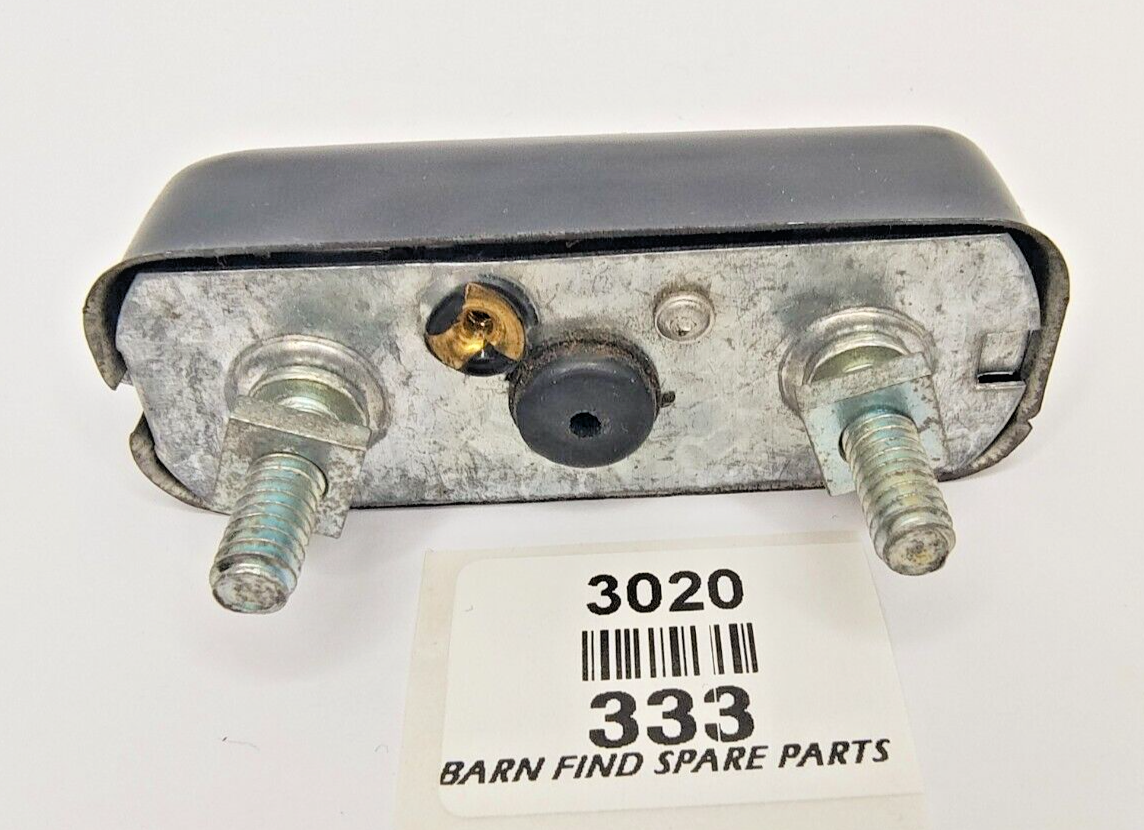 New old stock in box vintage License Plate Lamp, black metal/tin Part No 3336