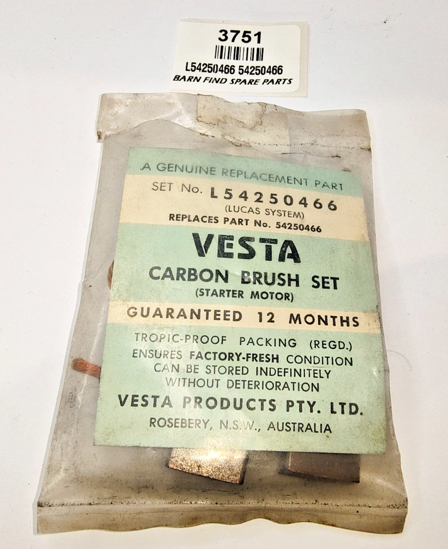 VESTA New Old Stock Starter Motor Brush set for Lucas systems L54250466 542504660
