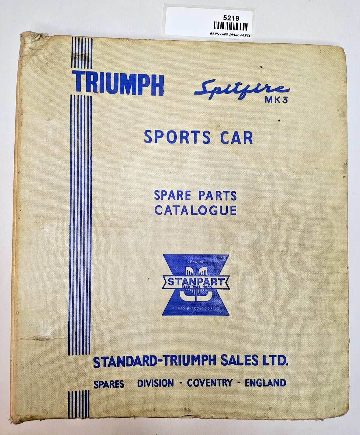 Original Triumph Spitfire Mk3 Sports Car Spare Parts Catalogue0