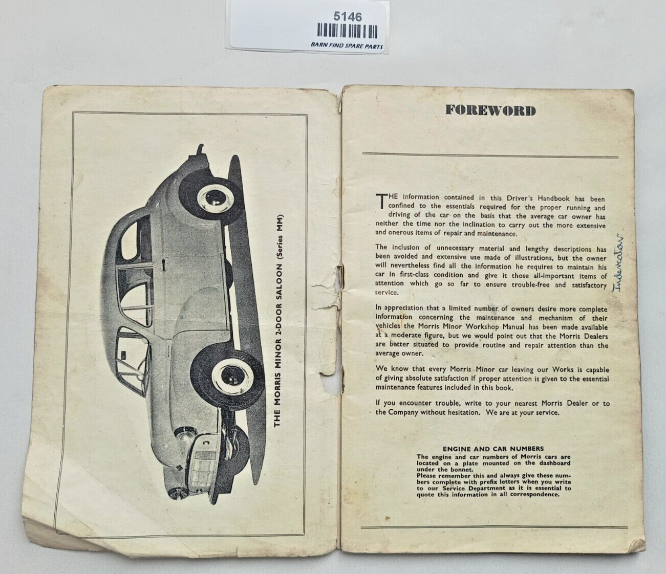 The MORRIS MINOR (Series MM) Driver's Handbook AKD470J2