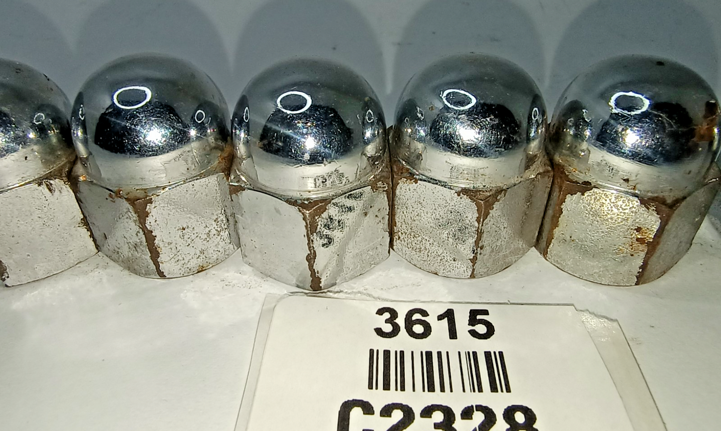 Jaguar Original Chrome  Acorn / Domed Cylinder Head Nuts Used C2328 7/16 UNF5