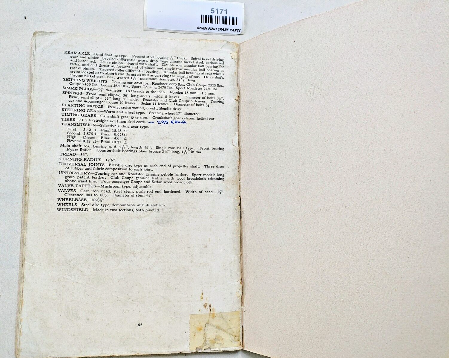 Vintage Maxwell Motor Company Automobile Owner's Instruction Manual Book8