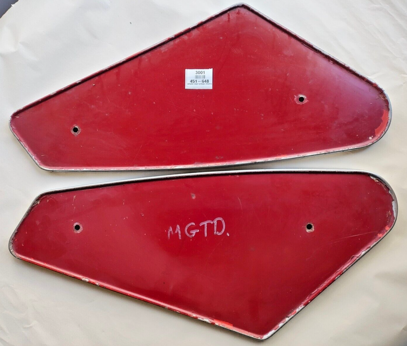 Original MG TD Used fuel tank end covers (pair) 451-6480