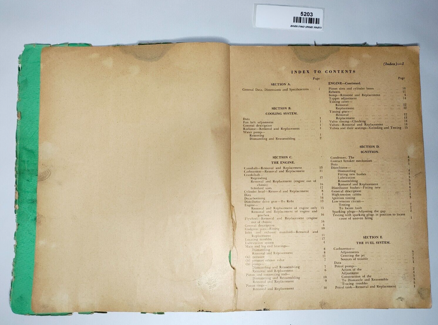 Morris Oxford Series 'MO' 1948 to 1954 service manual soft cover 1956 edition4