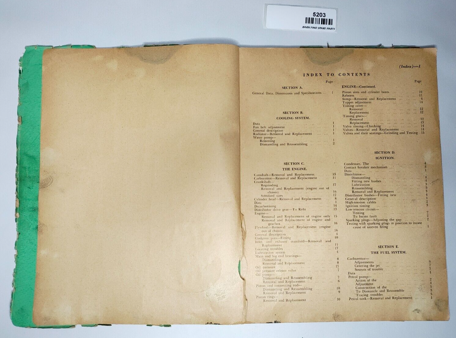Morris Oxford Series 'MO' 1948 to 1954 service manual soft cover 1956 edition4