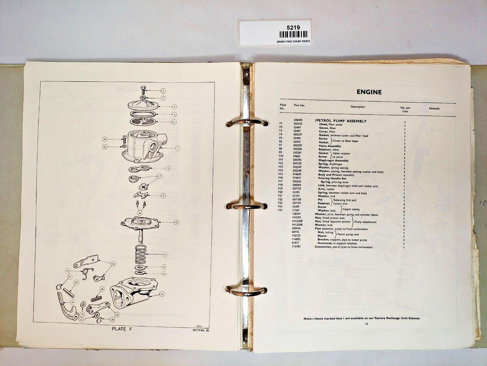 Original Triumph Spitfire Mk3 Sports Car Spare Parts Catalogue9