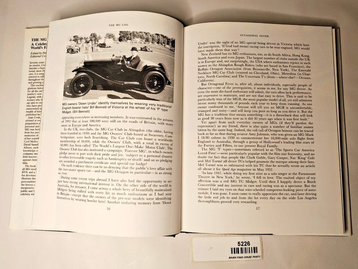 MG LOG A CELEBRATION OF THE WORLD'S FAVOURITE SPORTS CAR Peter Haining hardcover4
