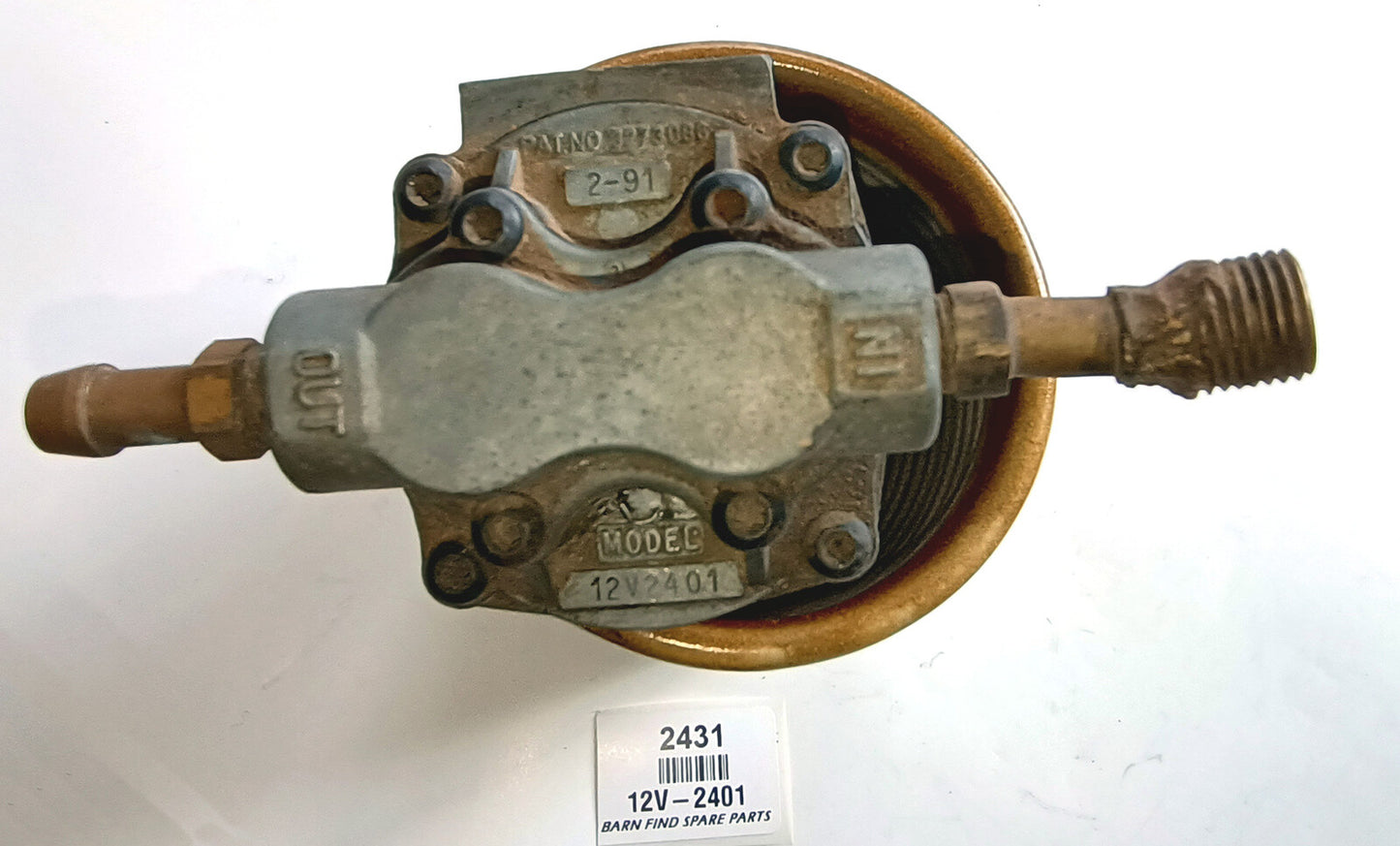 Original Vintage 12 VOLT ELECTRIC FUEL PUMP 12V-2401, Used Condition 2