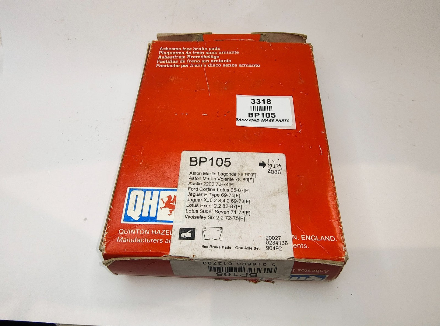 QH (Quinton Hazell) Front Brake Pads  New Old Stock in original box BP1053