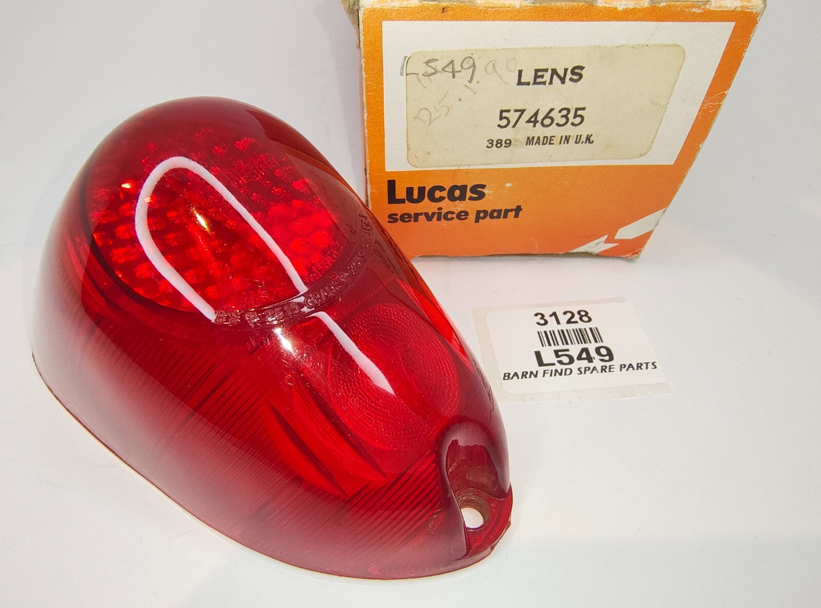Original Lucas L549 574635 Rear Light Lens - Suits Morris Minor MGA Triumph TR31