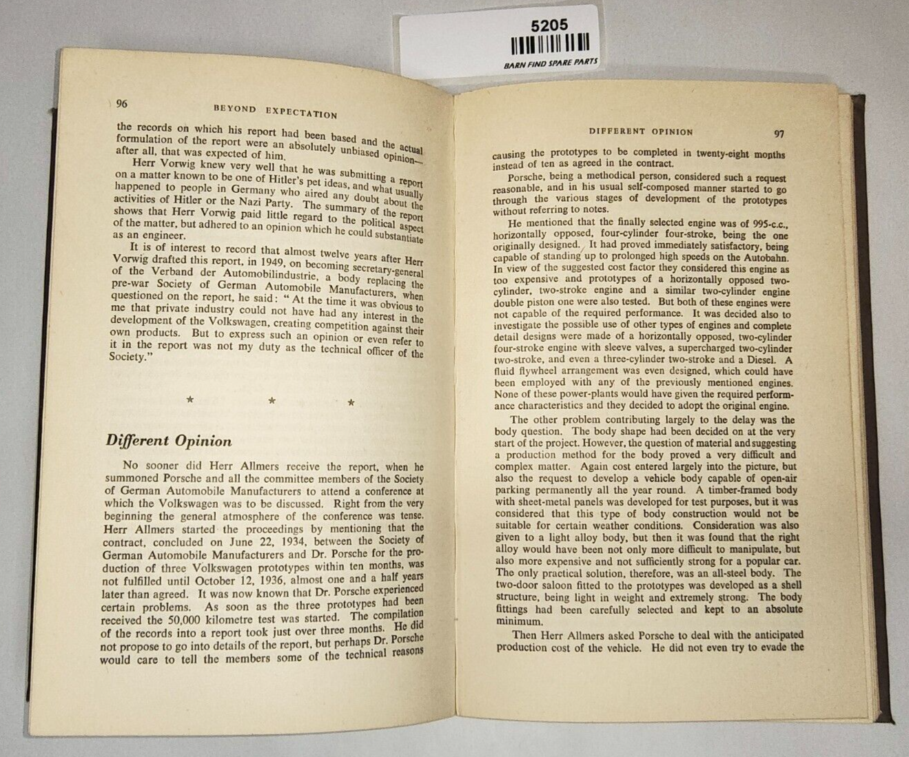 Beyond Expectation "The Volkswagen Story" book by  K.B. Hopfinger 1954 First Ed12