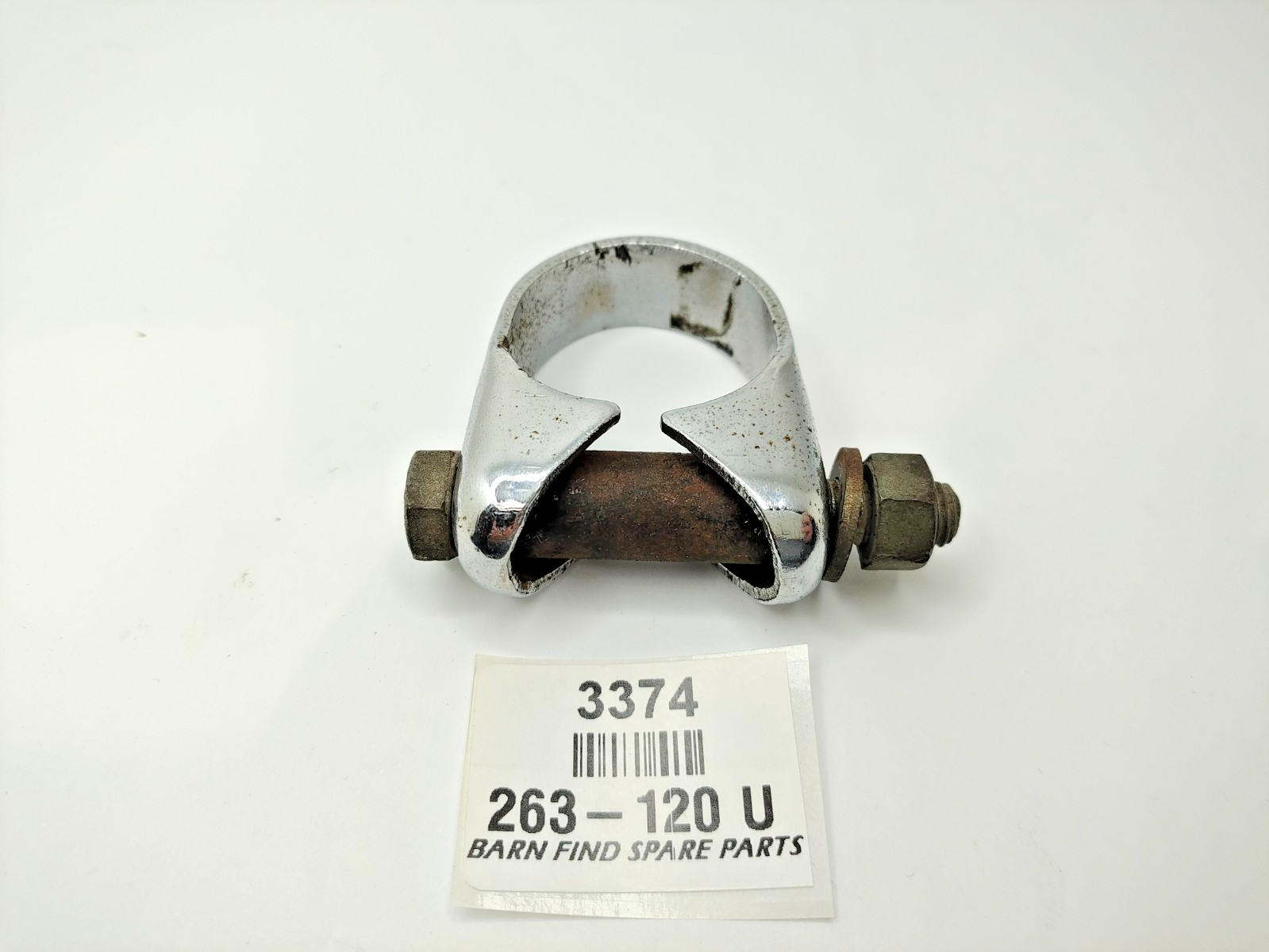 STEERING COLUMN CLAMP Inc. bolt, nut, washer & distance tube Good Used 263-1200