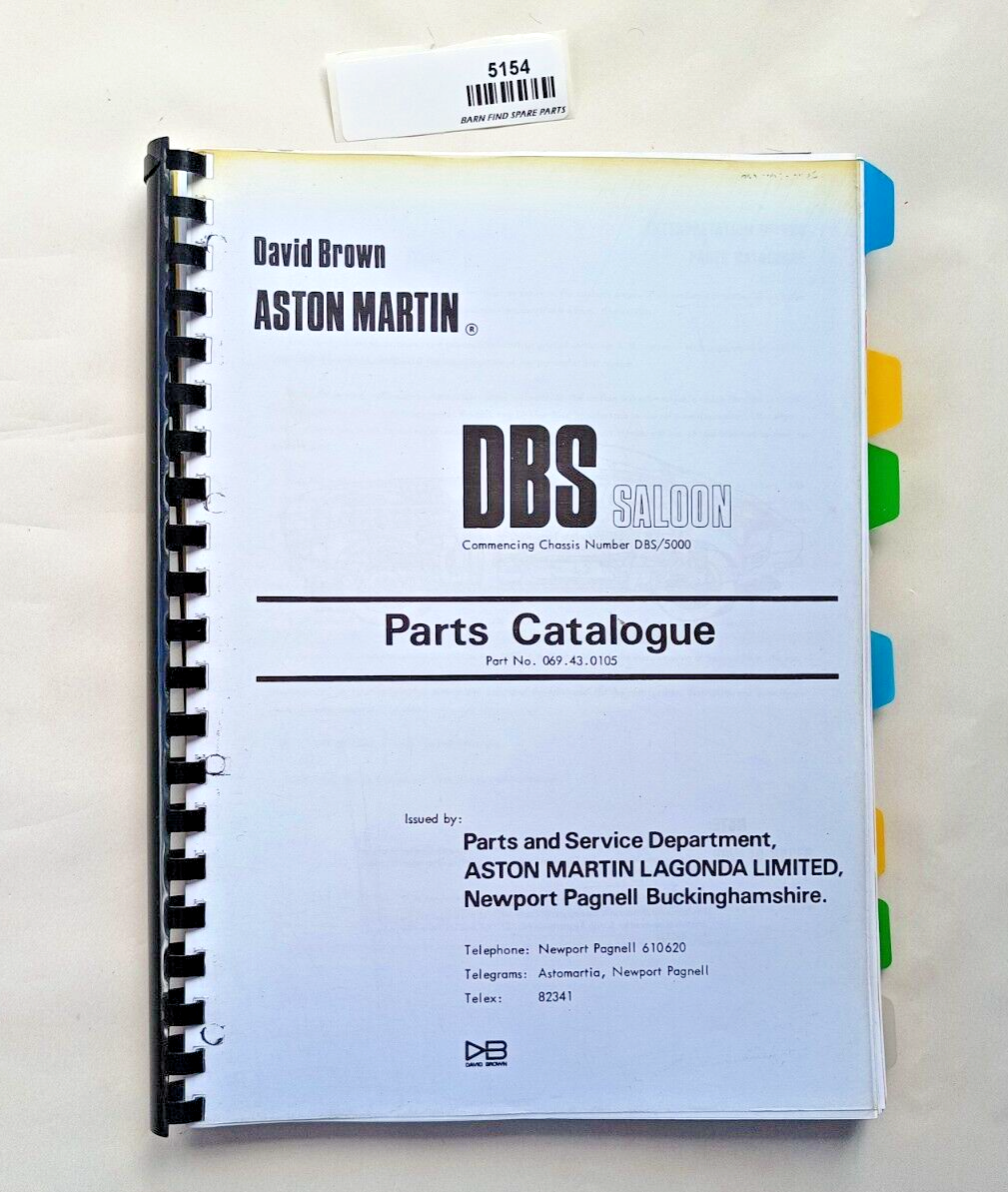 ASTON MARTIN DBS Saloon Parts Catalogue Manual Reprint/Copy0