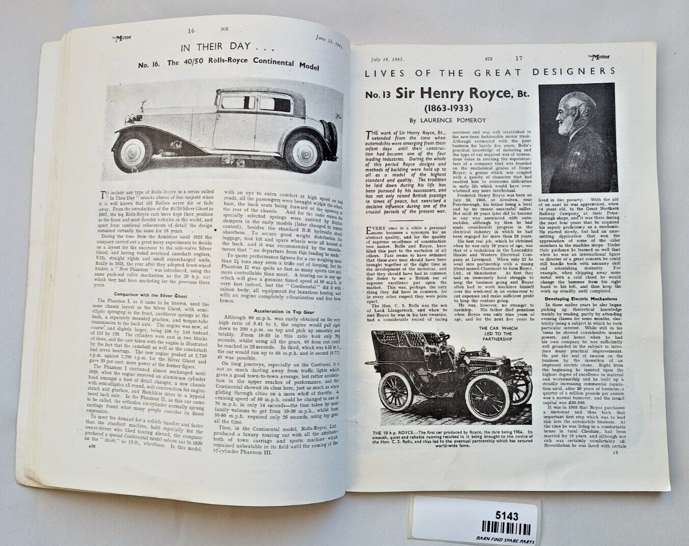 Rolls-Royce Cars 1940-1950 Brooklands Books original vintage softcover4