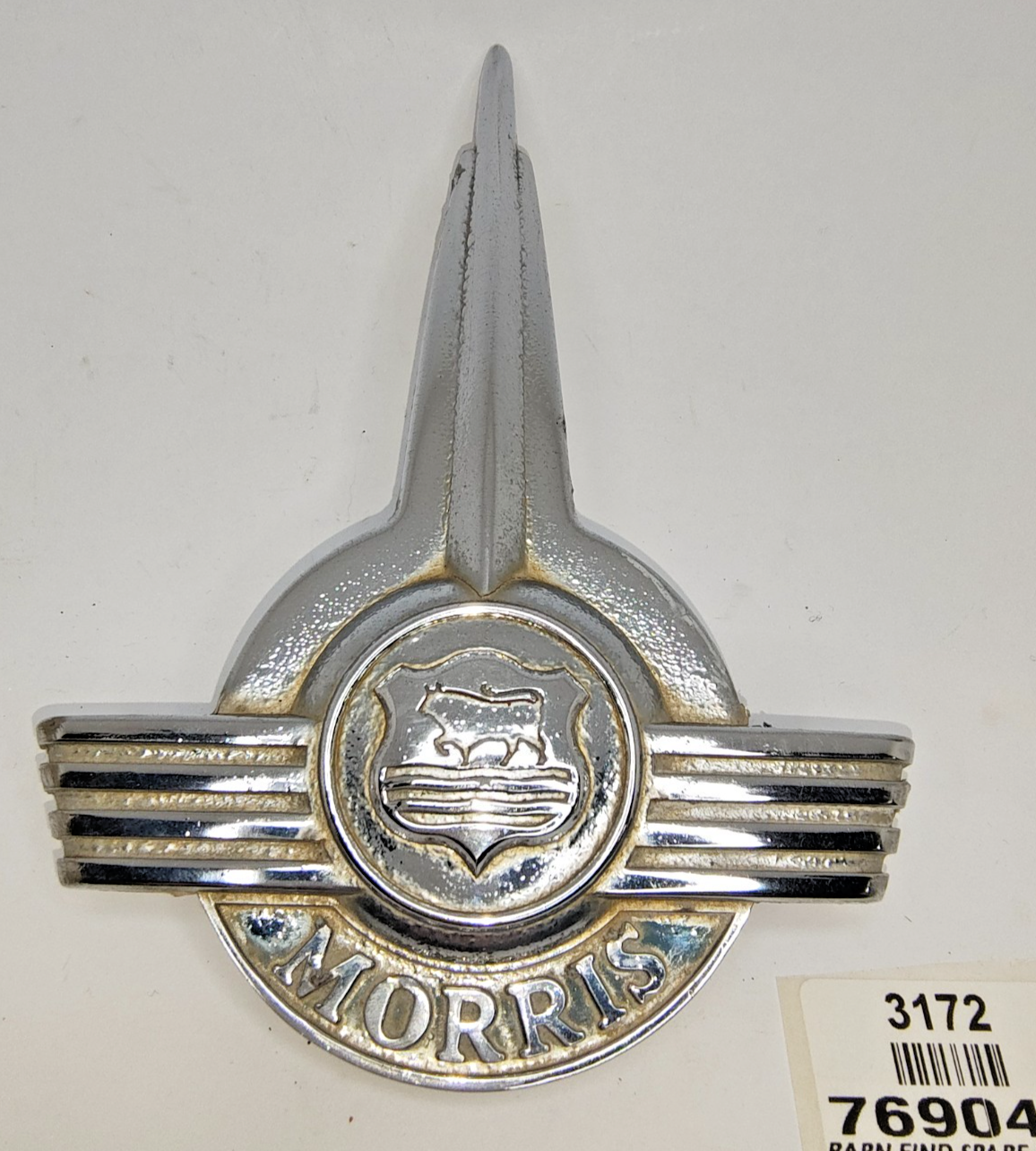 Original Morris 1000 bonnet hood chrome emblem good used 7690411
