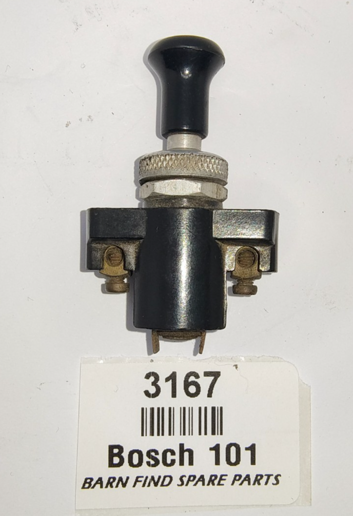 Classic car Bosch 101 black used push pull switch with turned bezel2