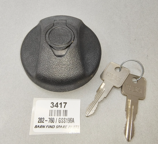 FUEL CAP Black vented Locking inc 2 keys New Old Stock 202-760 GSS196A Some MGB0