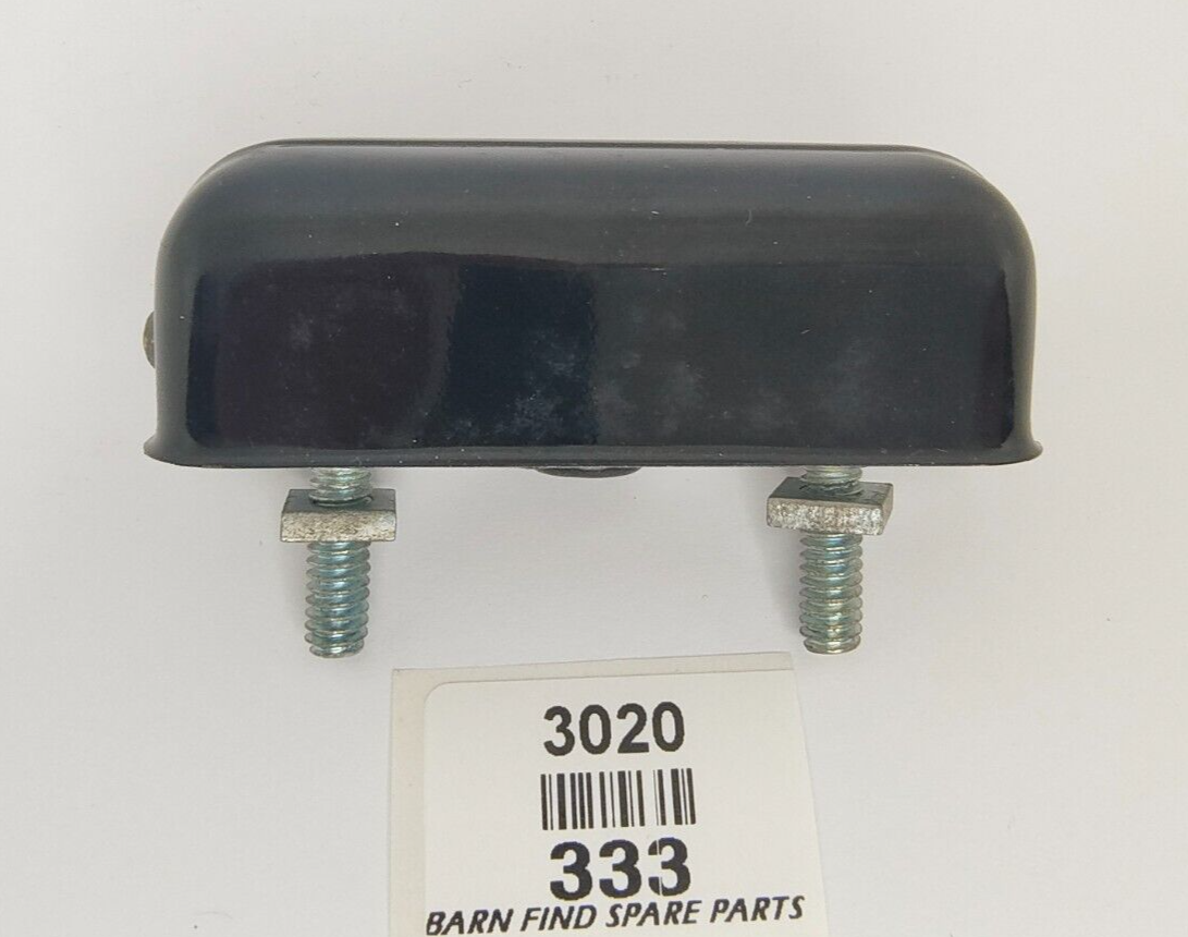 New old stock in box vintage License Plate Lamp, black metal/tin Part No 3333