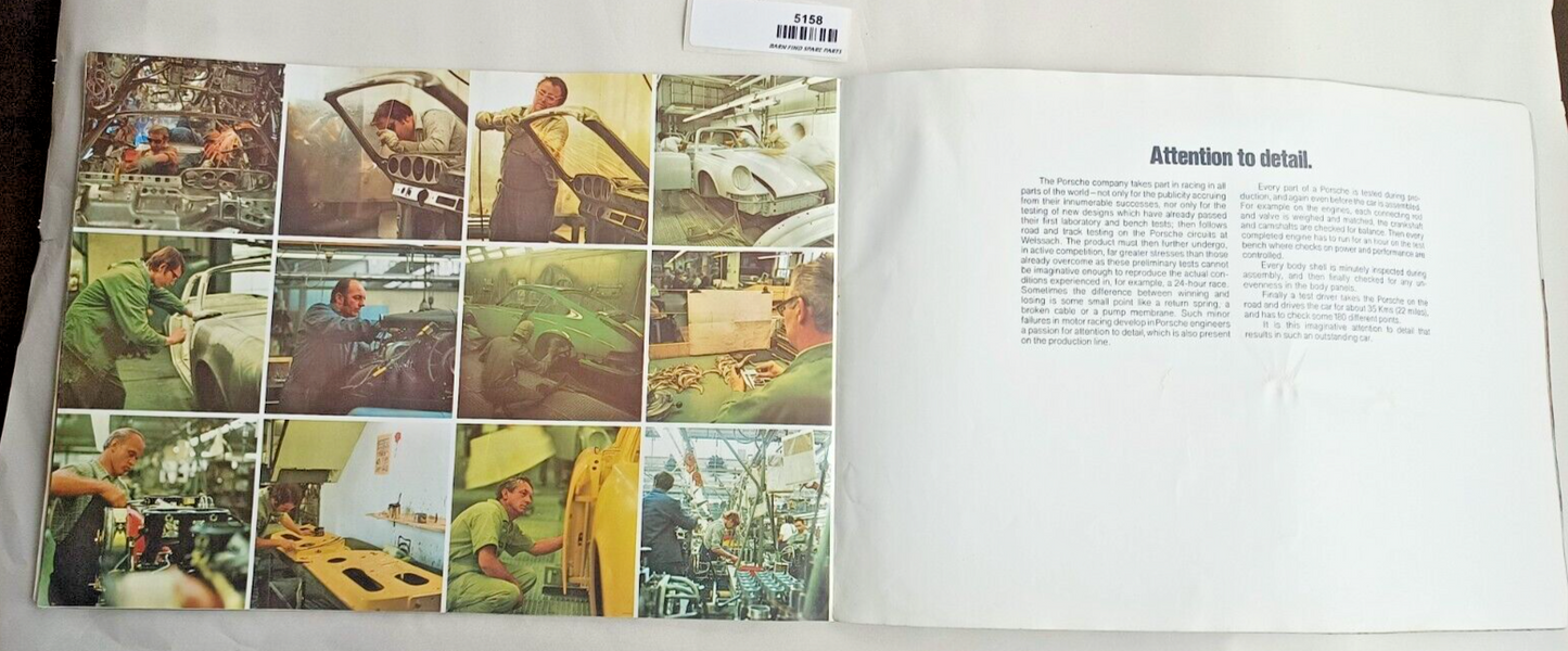 Original Vintage Porsche Carrera 2.7 911 marketing sales advertising brochure7