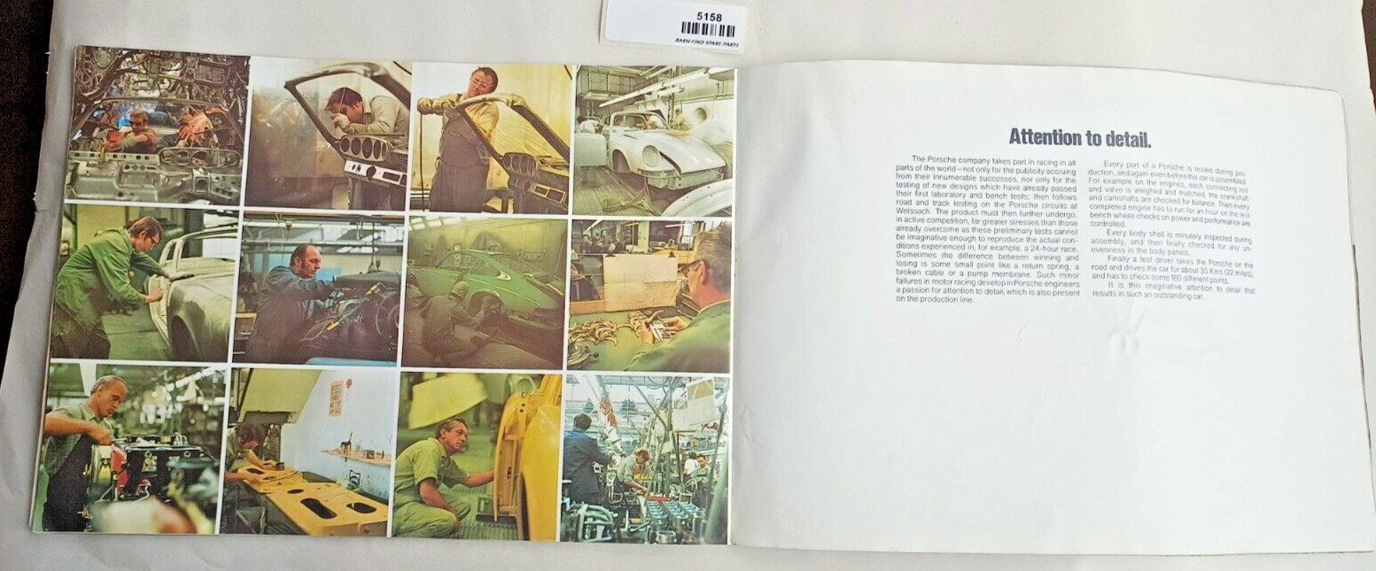 Original Vintage Porsche Carrera 2.7 911 marketing sales advertising brochure7