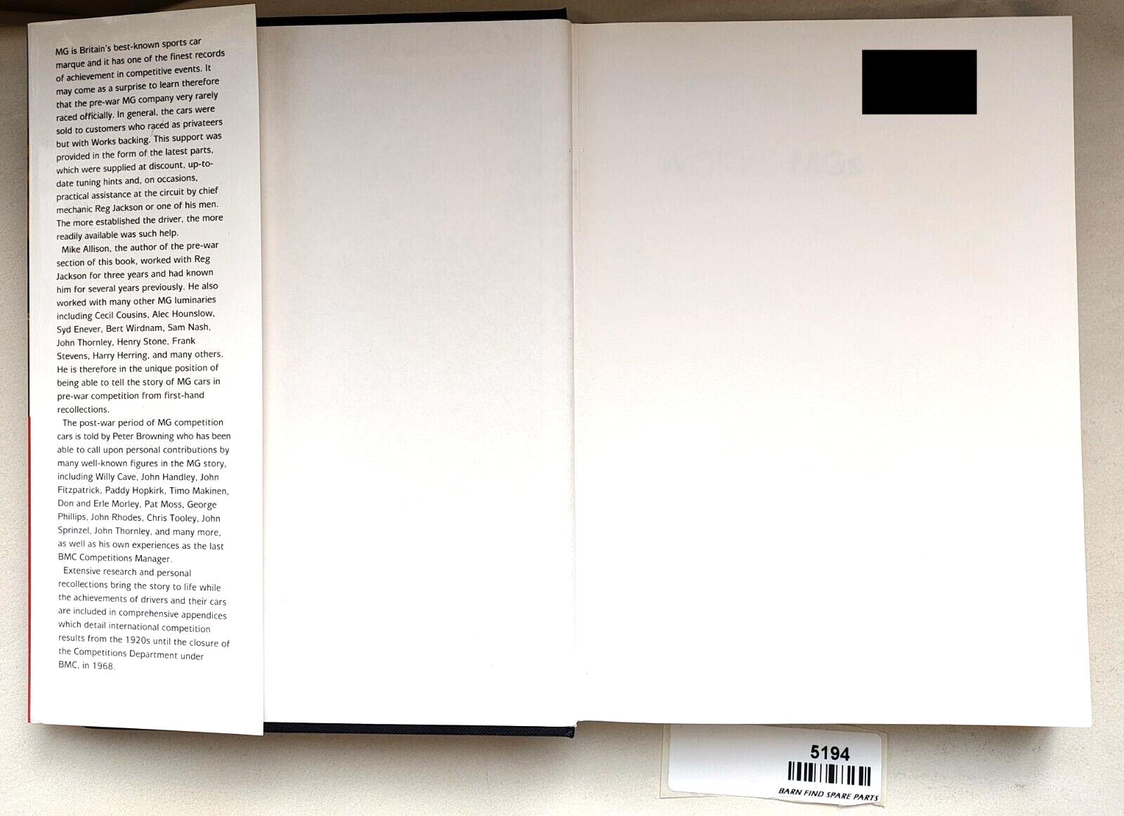 THE WORKS MGs  Haynes 1st Edition 2000 hardcover excellent condition2
