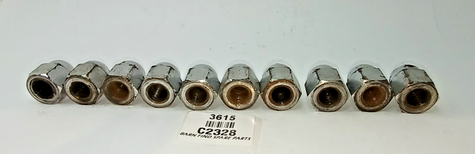 Jaguar Original Chrome  Acorn / Domed Cylinder Head Nuts Used C2328 7/16 UNF9