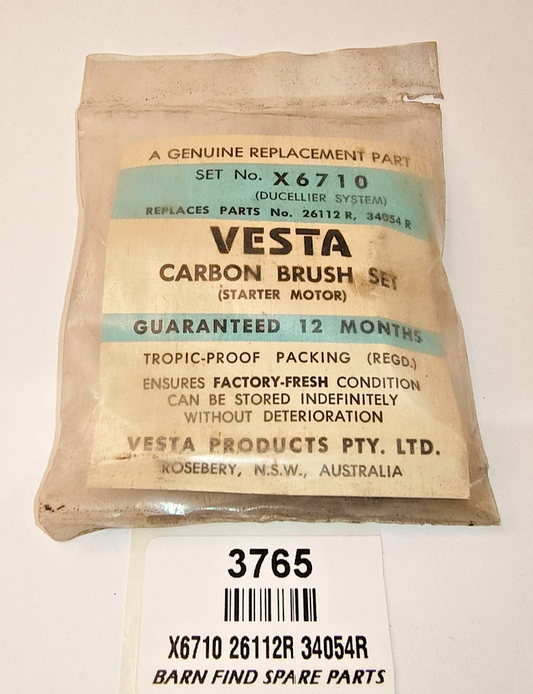 VESTA DUCELLIER Starter Motor Brush set X6710 Alt: 26112 R 34054 R New Old Stock0