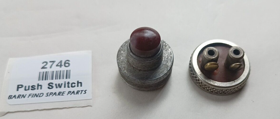 Vintage red/brown Bakelite Push button starter ignition switch screw connectors4