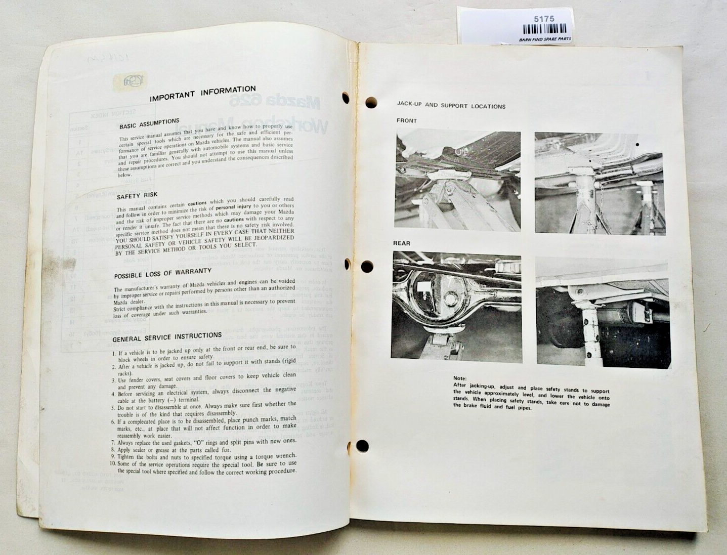 Original MAZDA 626 genuine dealer workshop manual 1978 pre-owned3