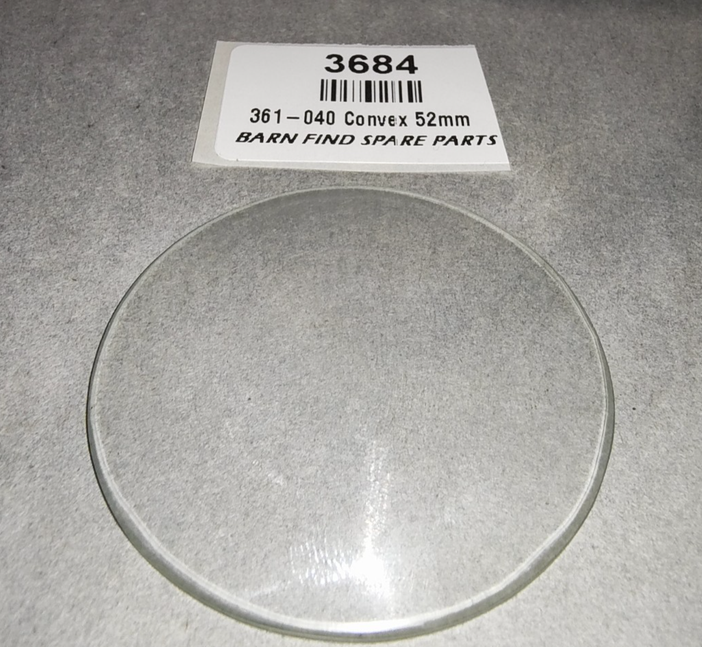 Lens for Classic Gauges 52 mm CONVEX clear glass New Old Stock  361-0400