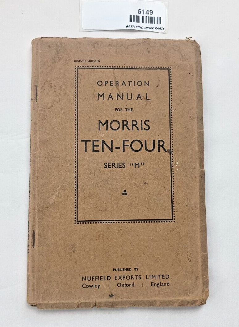 Operation Manual for the MORRIS TEN-FOUR Series "M" Export Edition0