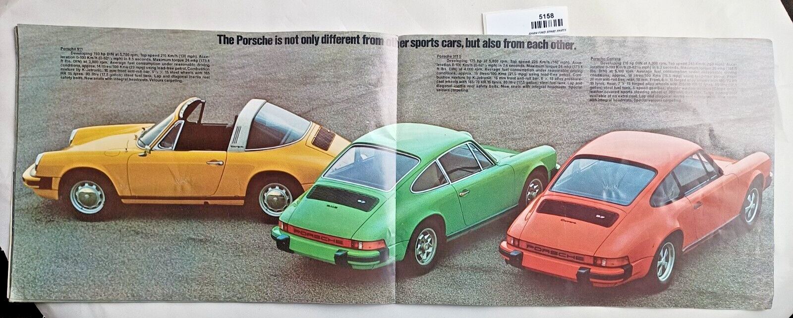 Original Vintage Porsche Carrera 2.7 911 marketing sales advertising brochure6
