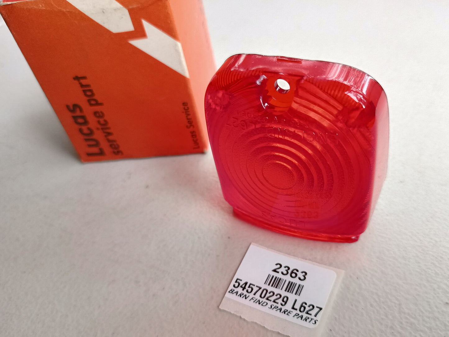 Original Lucas 54570229 L627 red plastic lens Jaguar XK MkII , New Old Stock1