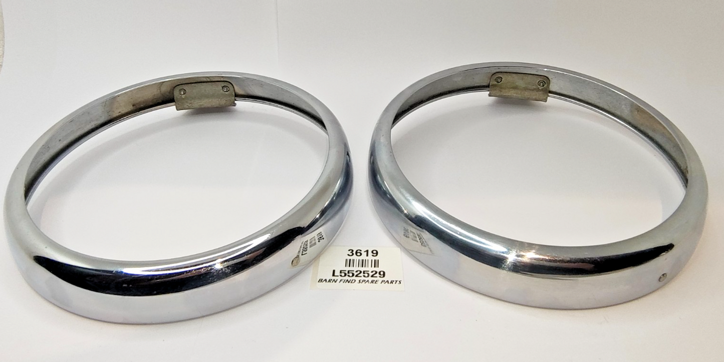 Lucas Original Morris Minor 2 door pair METAL chrome headlamp trim rings L5525292
